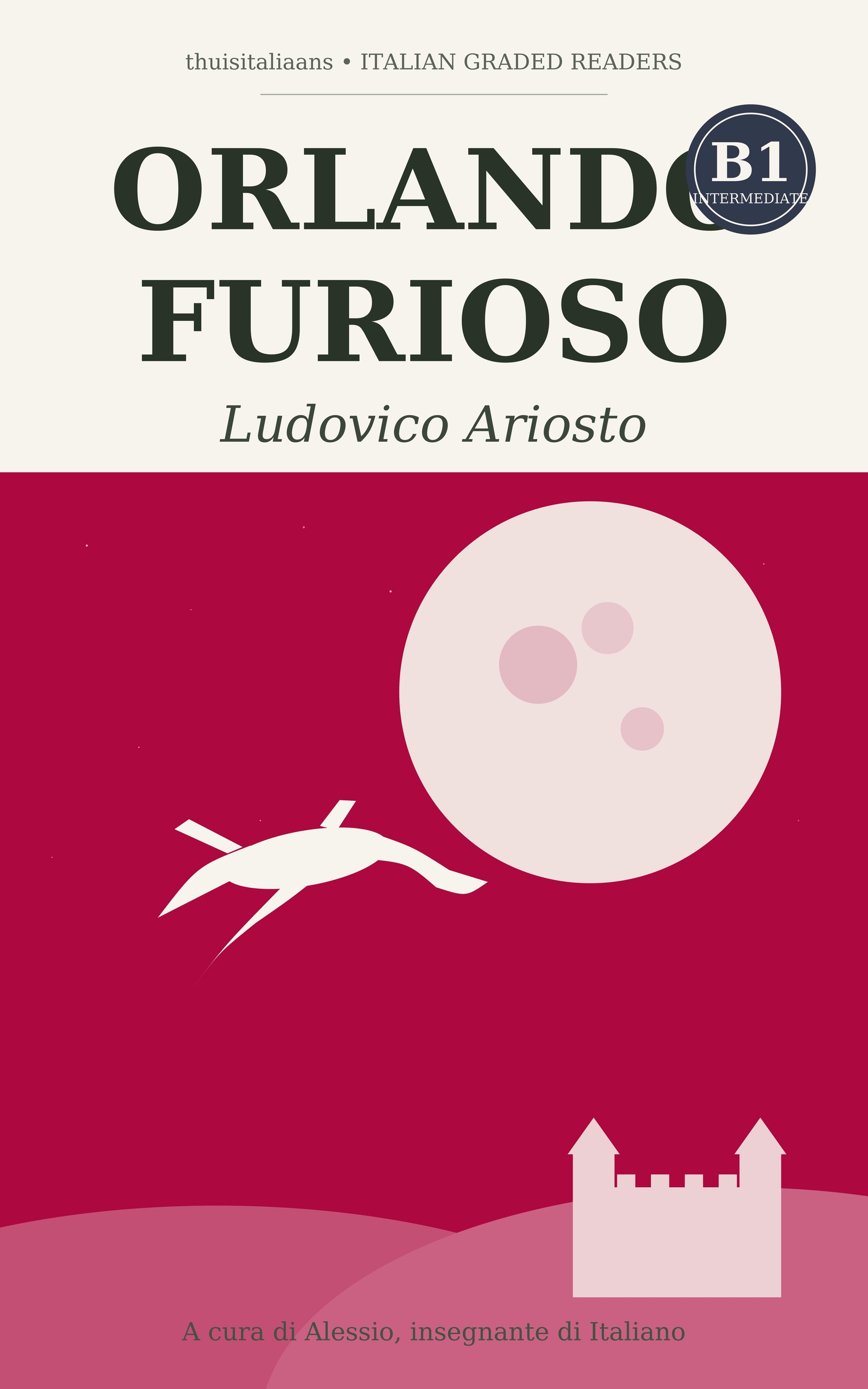 Copertina del libro in italiano facile Orlando furioso di Ludovico Ariosto, livello B1, collana thuisitaliaans