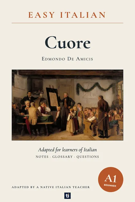 Omslag: Cuore van Edmondo De Amicis, Italiaans leesboek, ERK-niveau A1