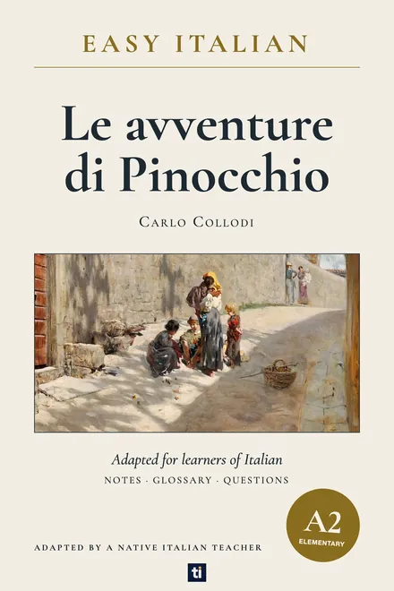 Omslag: Le avventure di Pinocchio van Carlo Collodi, Italiaans leesboek, ERK-niveau A2