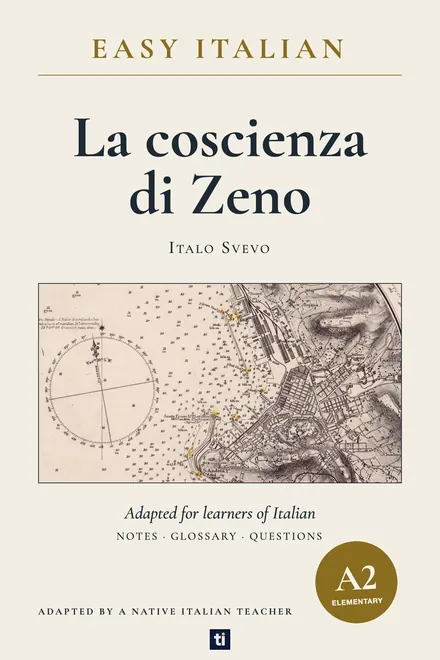 Omslag: La coscienza di Zeno van Italo Svevo, Italiaans leesboek, ERK-niveau A2