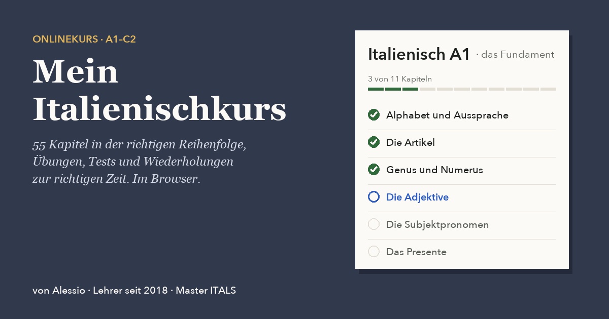 Der Kurs auf A1: die Karte des Niveaus, die ersten Kapitel abgehakt