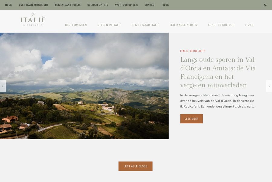 De homepage van italieuitgelicht.nl