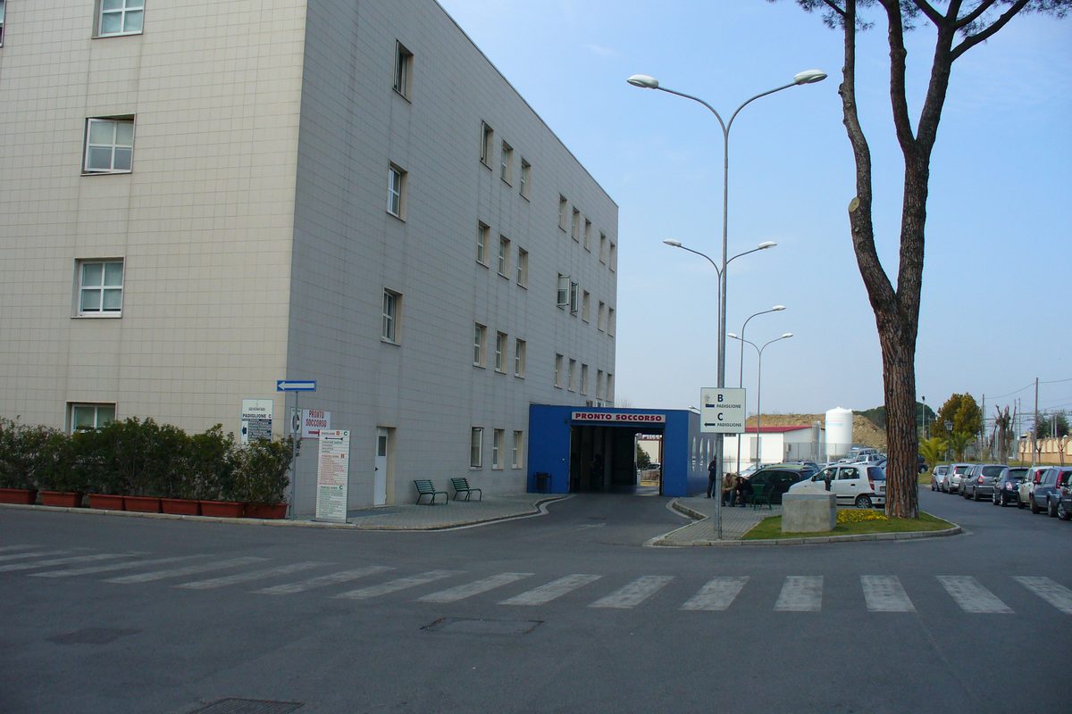 The emergency department entrance of the San Filippo Neri hospital in Rome