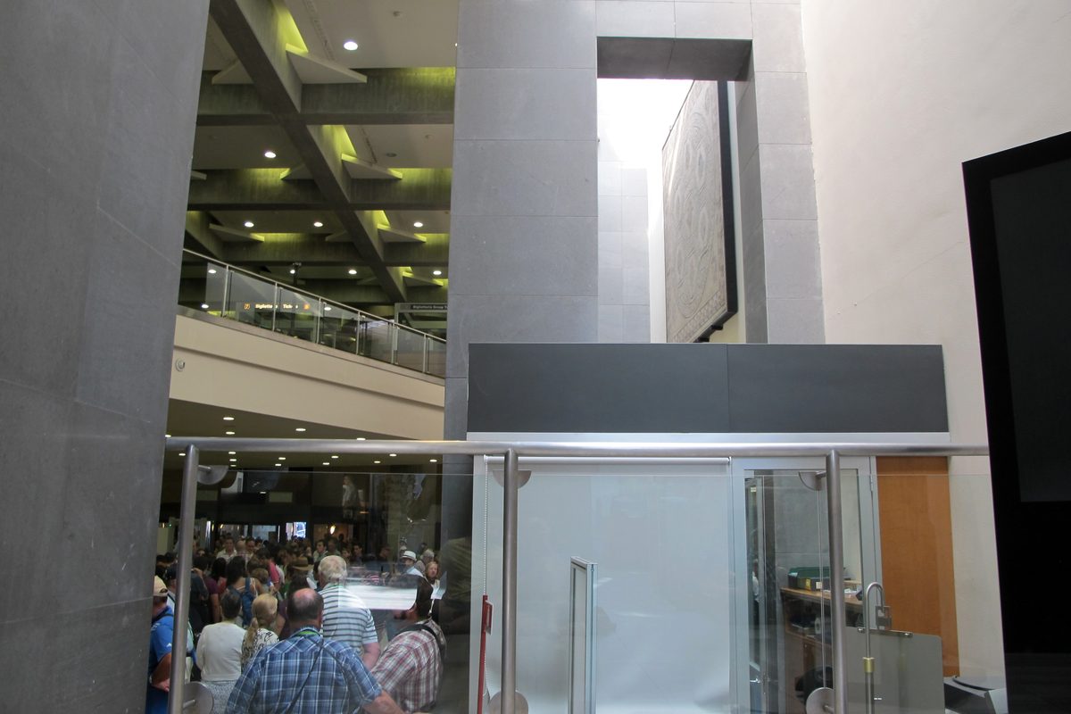 The modern ticket hall at the entrance of the Vatican Museums