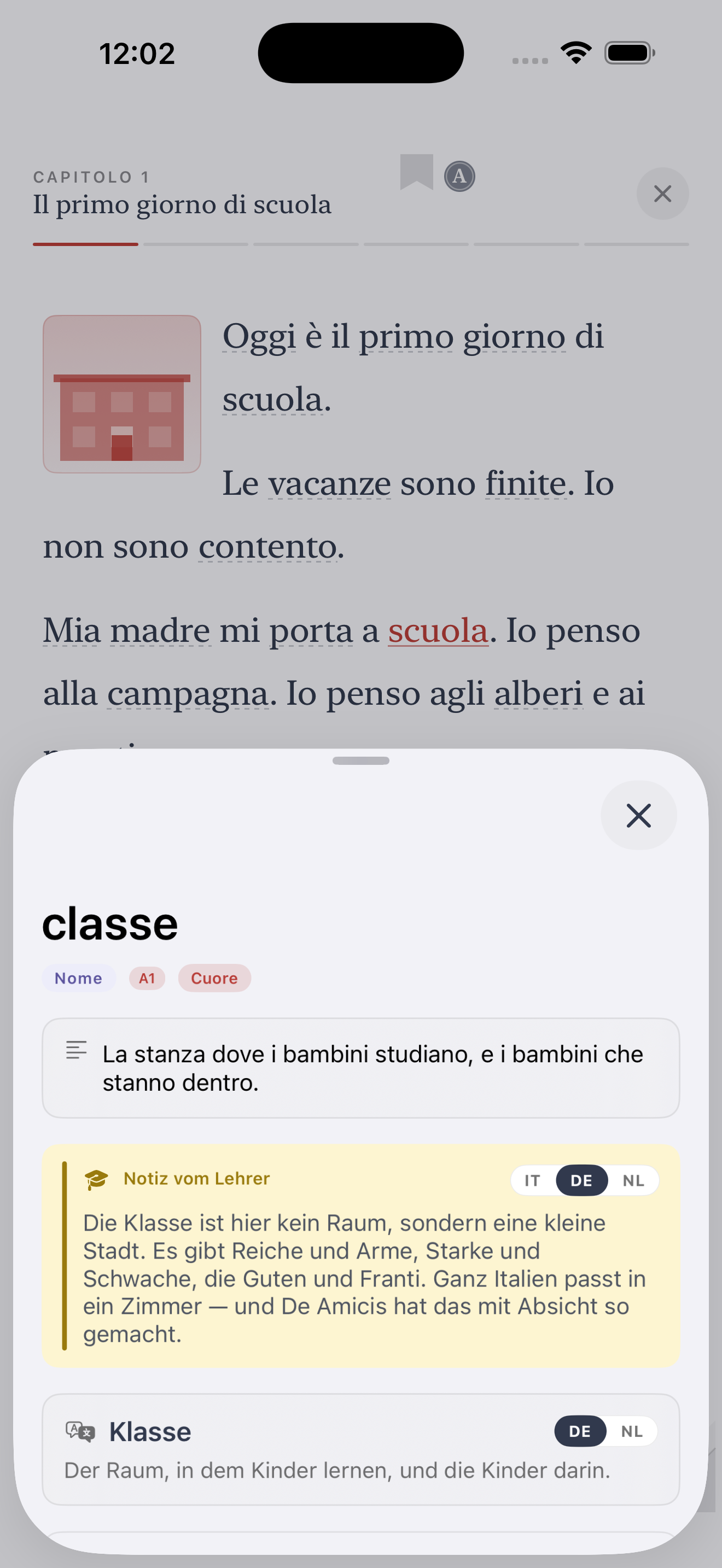Lettura di Cuore con dizionario integrato