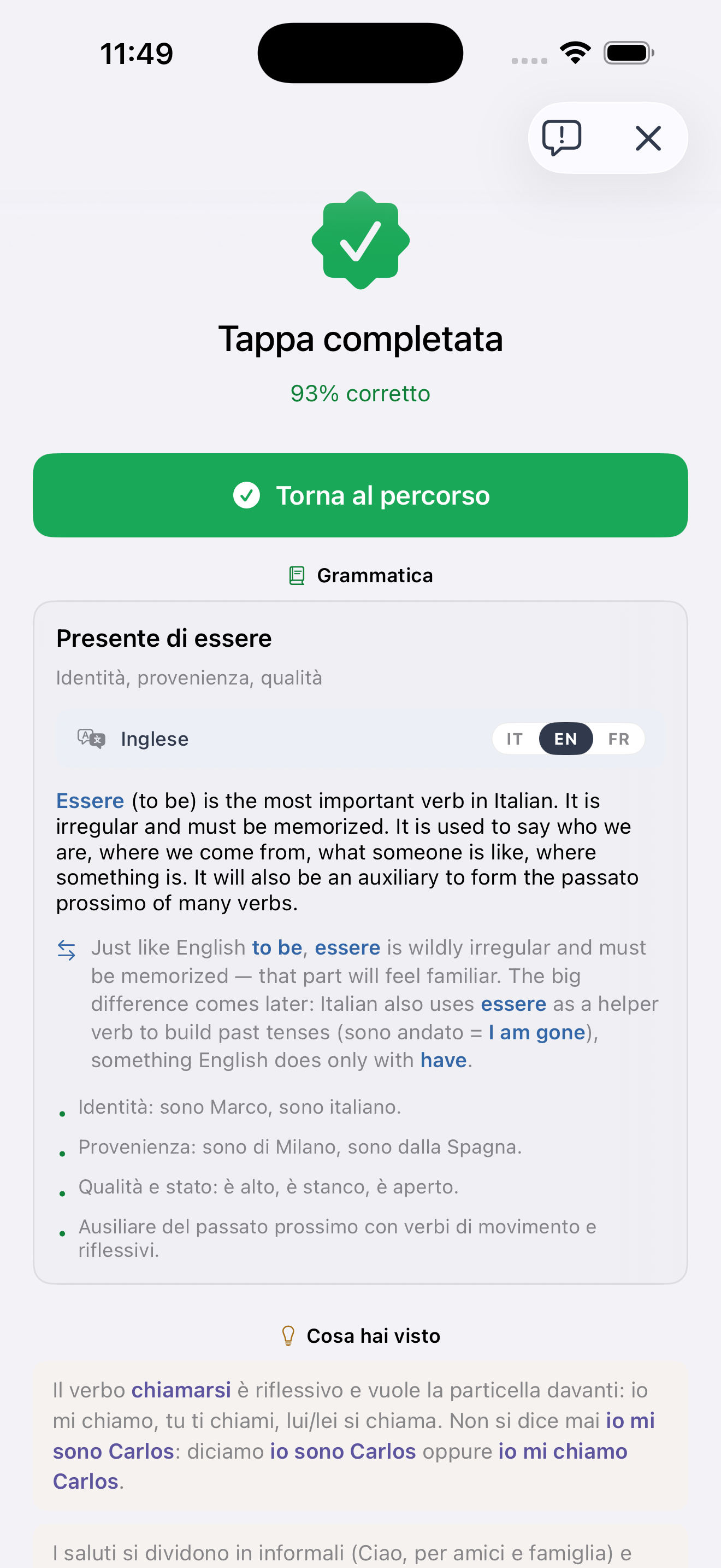 Tappa completata