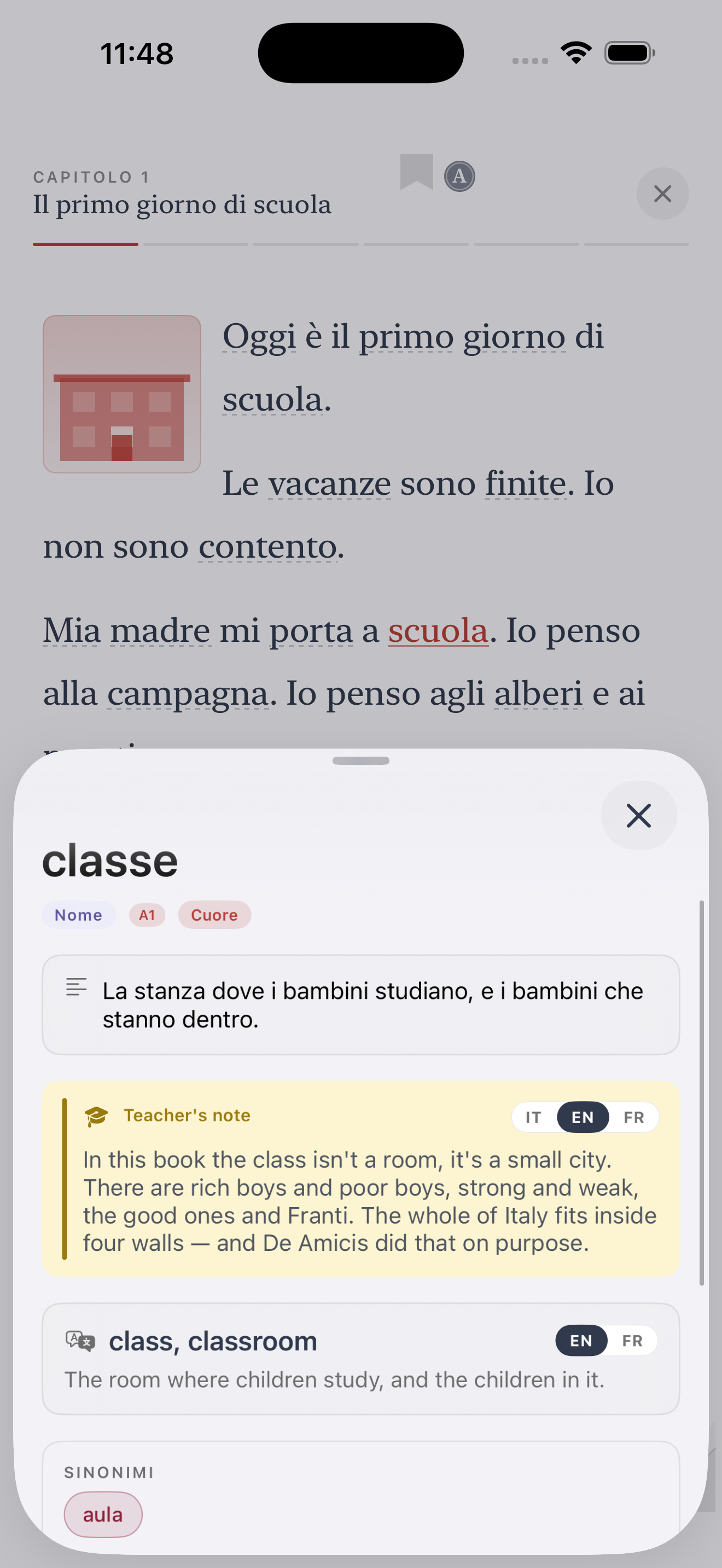 Lettura di Cuore con dizionario integrato
