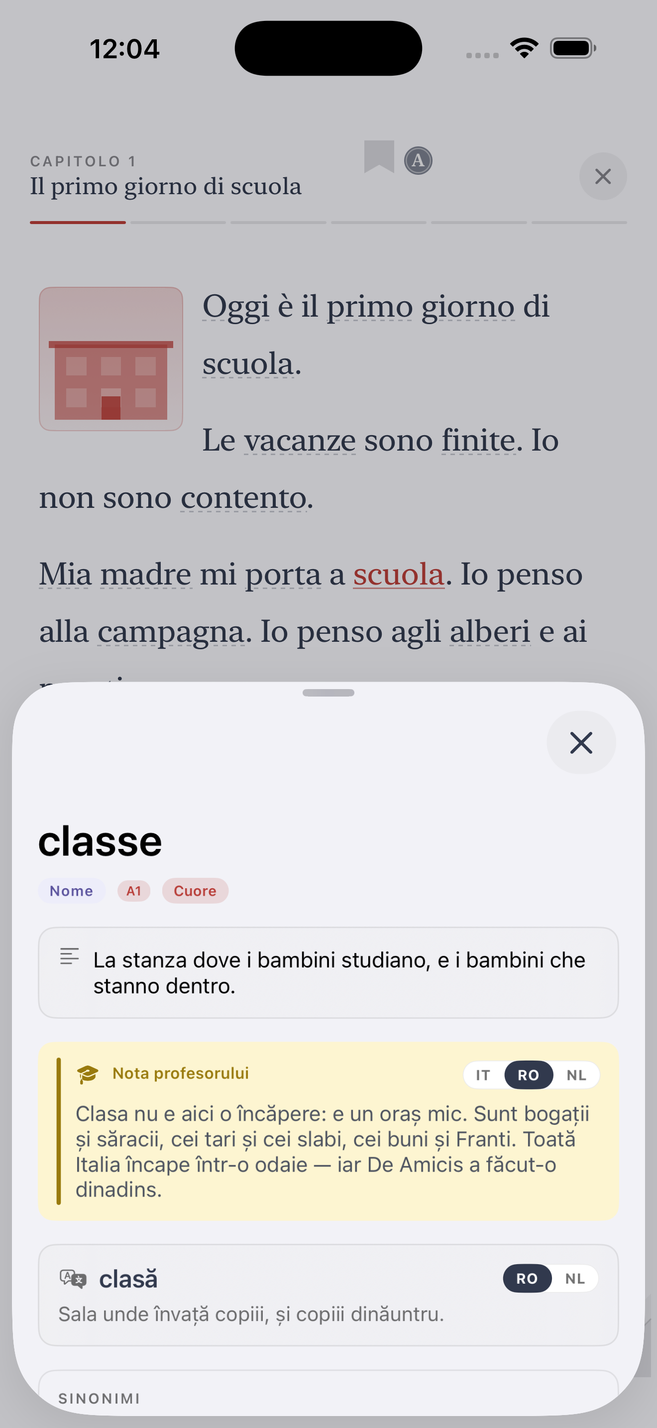 Lettura di Cuore con dizionario integrato