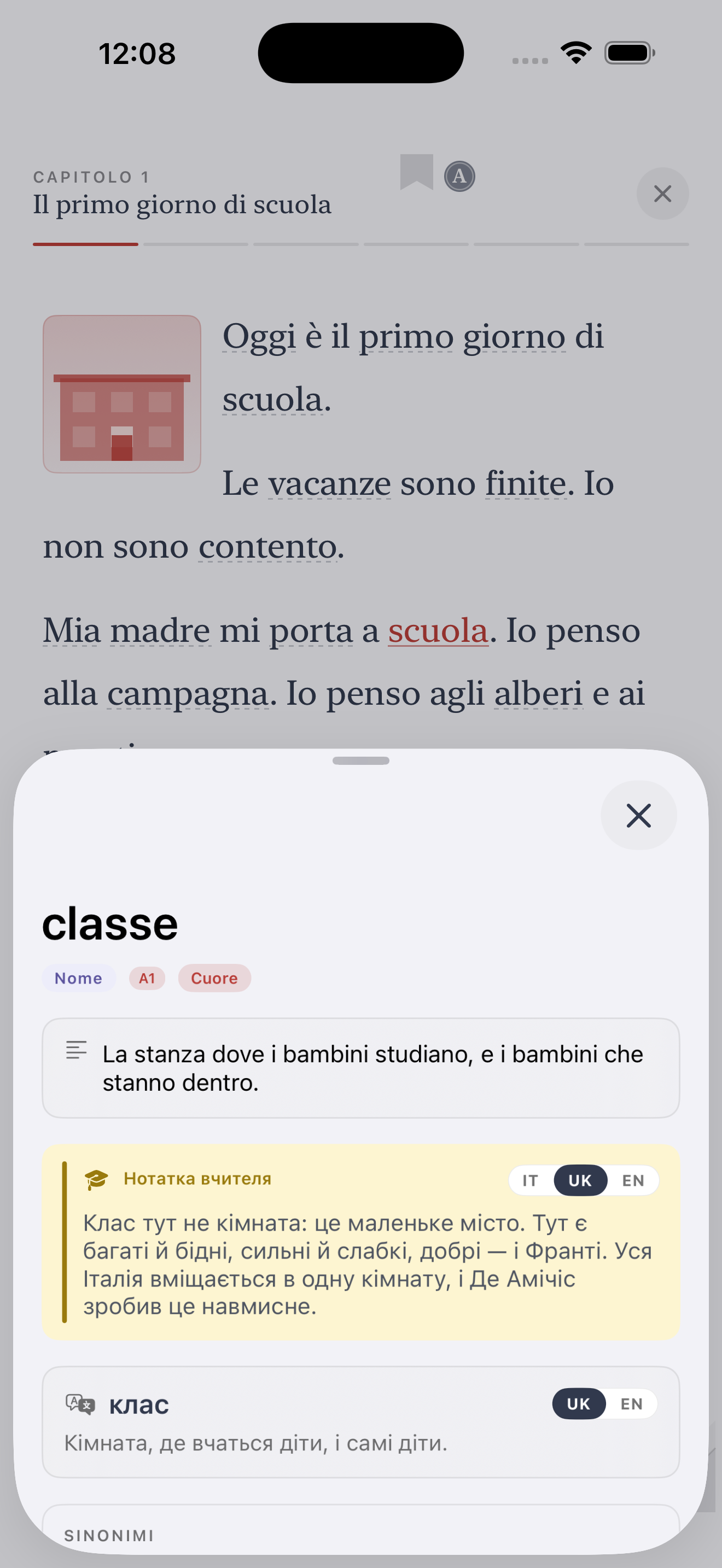 Lettura di Cuore con dizionario integrato