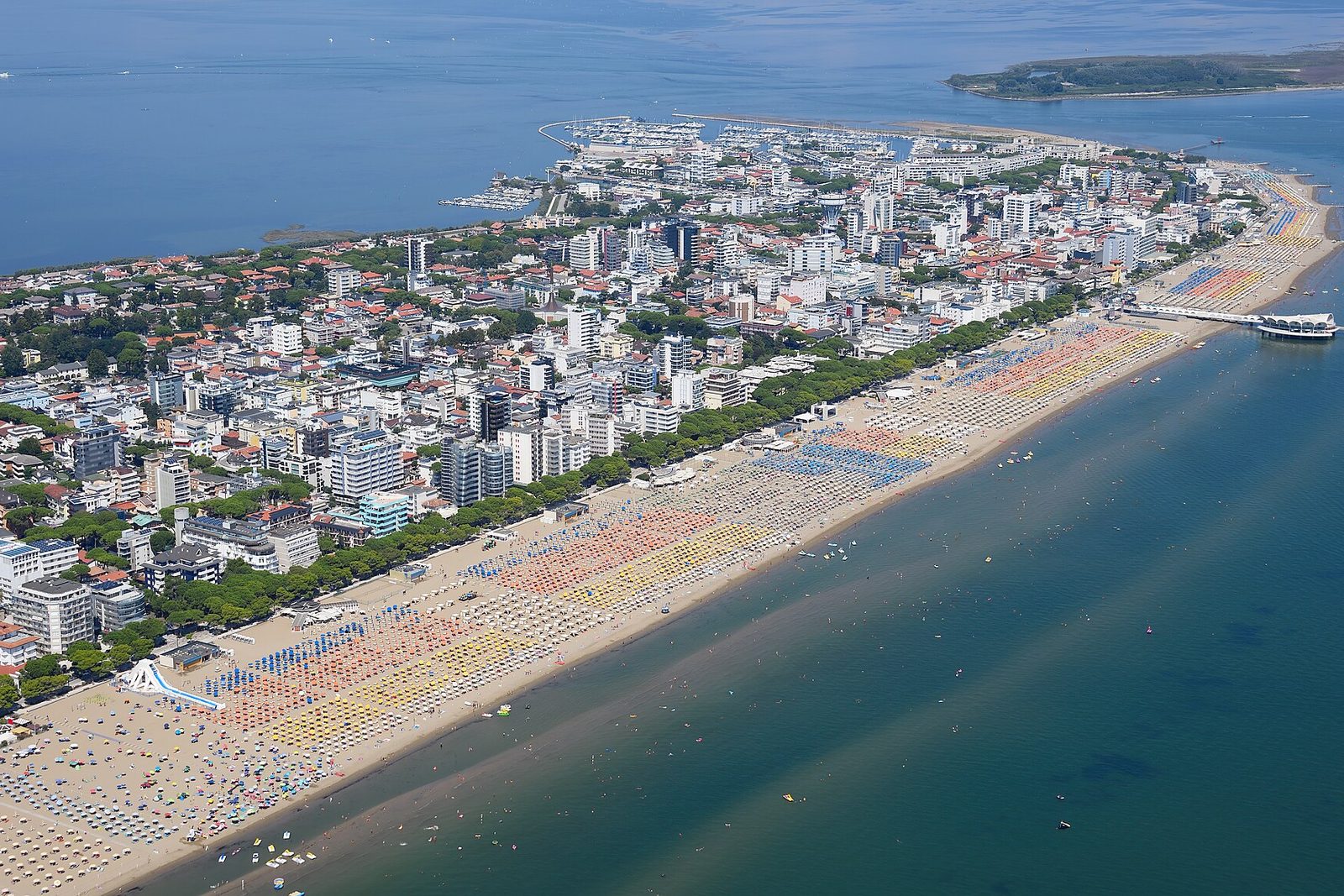 Aerial image of Lignano Sabbiadoro (view from the south) (Friuli-Venezia Giulia, Italy)