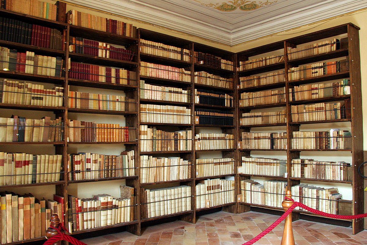 Library of Giacomo Leopardi in his house in Recanati (Marche, Italy)