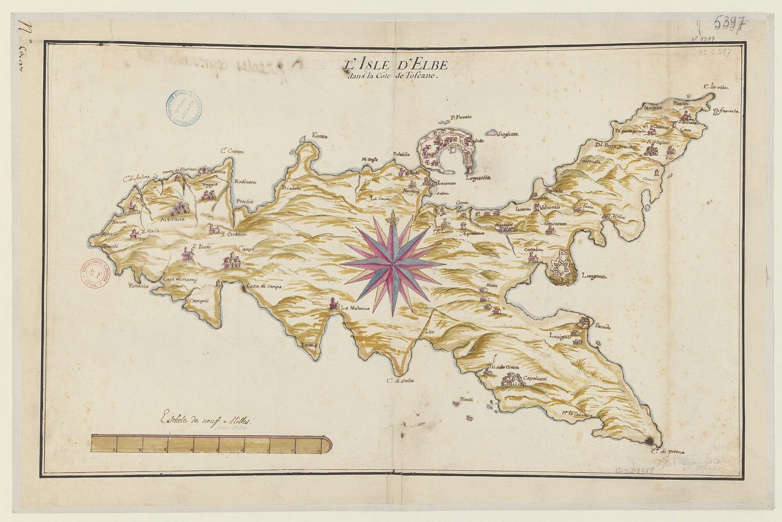 L'isle d'Elbe dans la côte de Toscane, - btv1b53011967w, Isola d'Elba (Toscana, Italien)