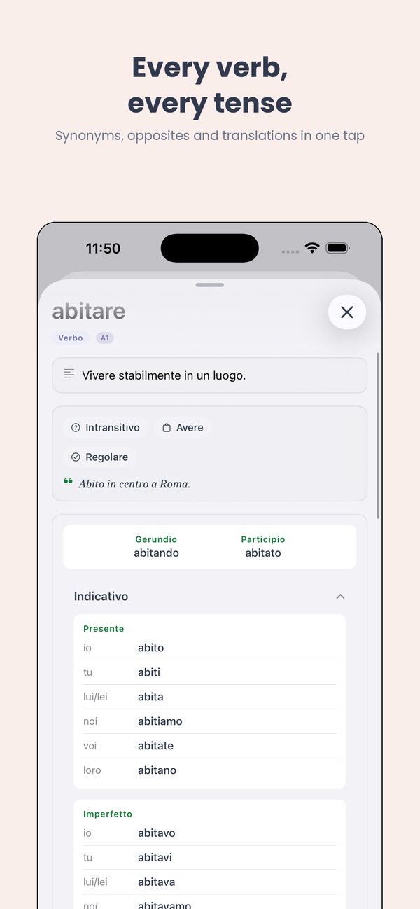 Coniugazioni verbo