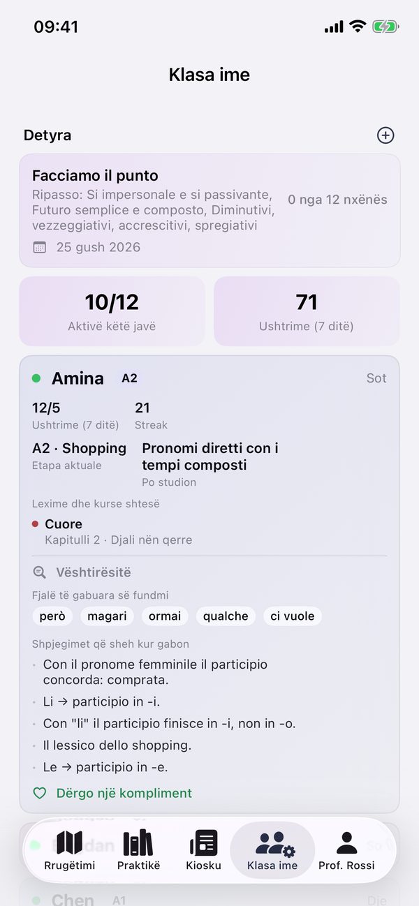Përparimi i një nxënësi