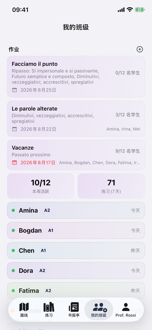 班级里的学生与作业